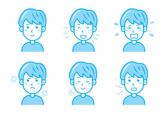 色々な表情の女性のイラストセット
