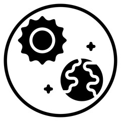 cosmic radiation glyph icon