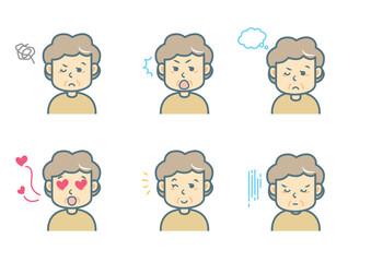 色々な表情の女性のイラストセット