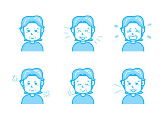 色々な表情の女性のイラストセット