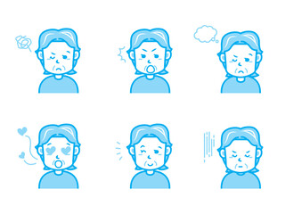 色々な表情の女性のイラストセット