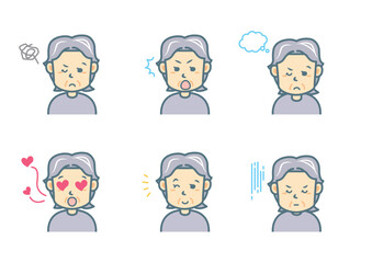 色々な表情の女性のイラストセット