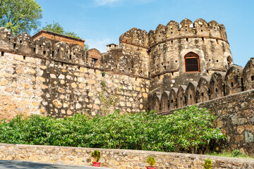 Fototapeta premium Facade of Jhansi fort in Jhansi, Budelkhand, Uttar Pradesh, India, Asia