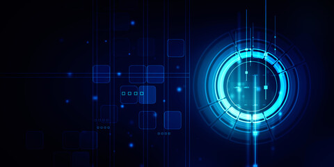 2d illustration Abstract futuristic electronic circuit technology background