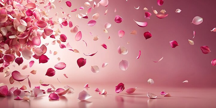background, rox petals in the wind on a rox background