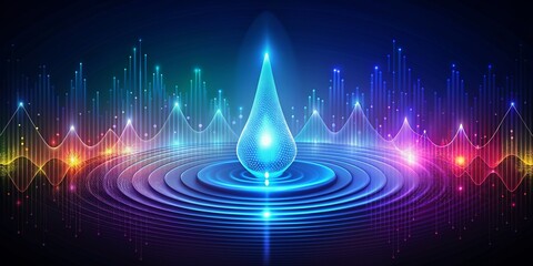 background, drop of water and circles