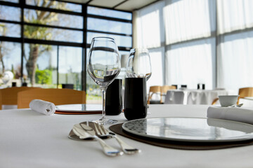 Dinner time in a prestigious restaurant
