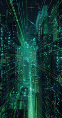 Obraz premium Green structure abstract technology background,generative ai