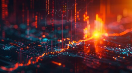 Fototapeta premium Candlestick chart for financial and business presentations