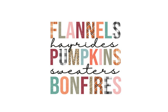 flannels hayrides pumpkins sweaters bonfires, Retro Fall PNG Sublimation T shirt design