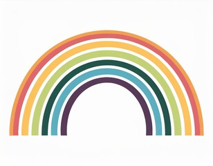 Fototapeta premium rainbow icon, vector image on white background, logo, clouds