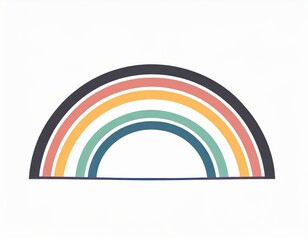 Obraz premium rainbow icon, vector image on white background, logo, clouds