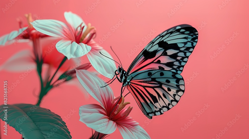 Wall mural glorious butterfly on flower