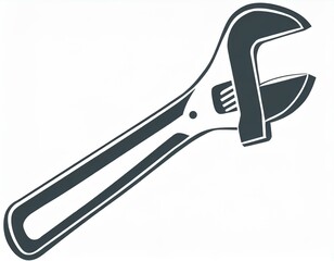 wrench icon, vector image on white background, logo