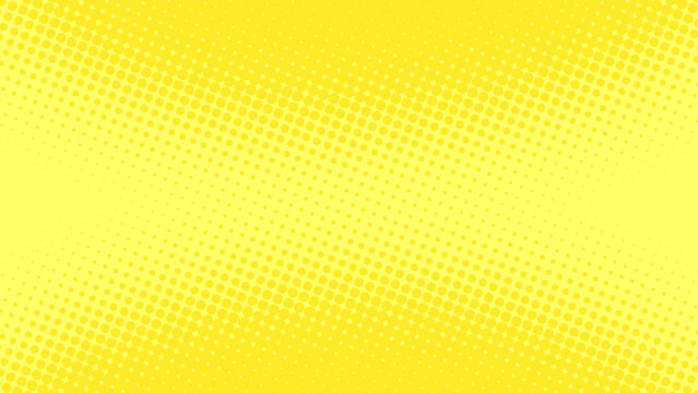Fototapeta Superhero pop art background in lemon yellow color in retro comic book style, fun dotted background, vector illustration eps10