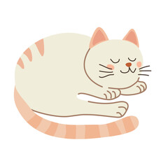 Vector illustration, kitten sleeping, cat sleeping
cats in different poses, cute, fluffy, brown, vector illustration	
