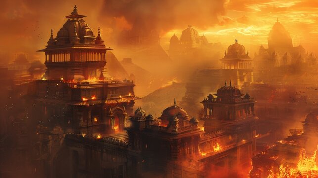 hindu ancient temple background
