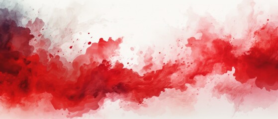 Bold white and red watercolor splash background, blending seamlessly,