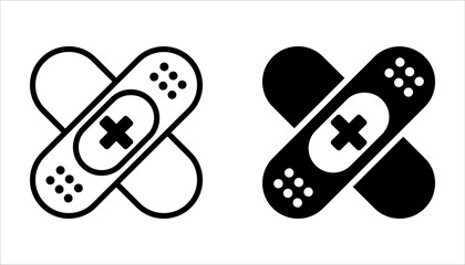 plaster medical icon set. vector illustration for web design. isolated on white background