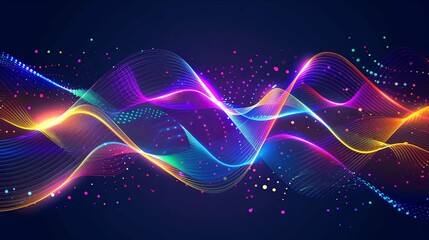 Obraz premium Audio Oscillations: Dynamic Sound Waves in Vibrant Motion