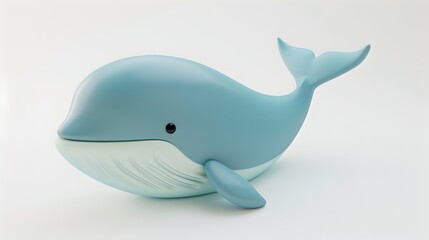 Fototapeta premium Joyful 3D Whale: A Vibrant Digital of a Cheerful Marine Mammal