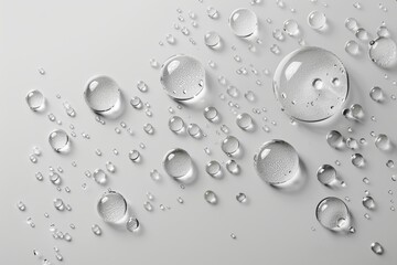 Water drops and bubbles on white background . Abstract wallpaper. Cover