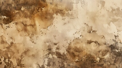 Fototapeta premium Rustic watercolor texture resembling aged parchment with earthy brown and sepia tones
