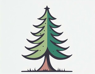Obraz premium spruce icon, vector image on white background, logo, christmas tree