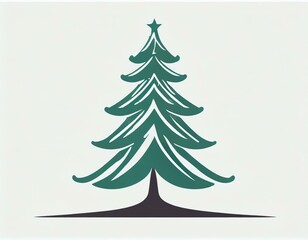 Obraz premium spruce icon, vector image on white background, logo, christmas tree