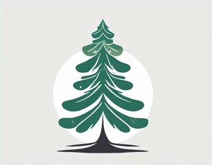 Fototapeta premium spruce icon, vector image on white background, logo, christmas tree