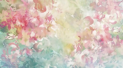 Watercolor texture with floral patterns, featuring pastel pinks and soft greens