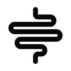 Gut vector icon. Health sign. Intestine gradient black silhouette. Digestive tract. Pictogram for internal gastrointestinal organ.