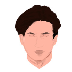 icon of a man's head with a stylish haircut, no background
