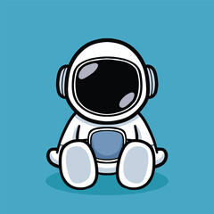 Chill Astronaut Cartoon Vector Cute Space Explorer Relaxing