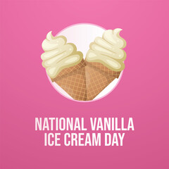 vector graphic of National Vanilla Ice Cream Day ideal for National Vanilla Ice Cream Day celebration.