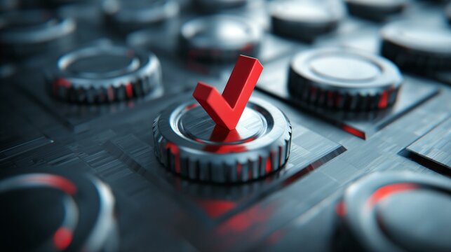 Quality Assurance Checkmark For Standards And Control in Manufacturing