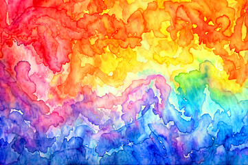 Abstract rainbow watercolor background - Generative AI	