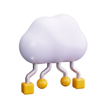 cloud computing 3d render icon
