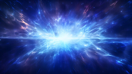 Digital blue glowing high energy plasma force field in space poster background