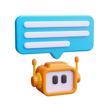 robot 3d render icon