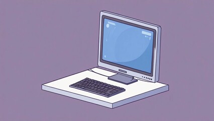 flat illustration vector computer icon