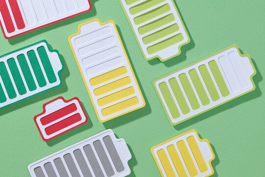 Battery charge indicator icons set