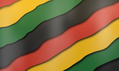 Juneteenth flag abstract background illustration, abstract line with red, green, yellow and black shade