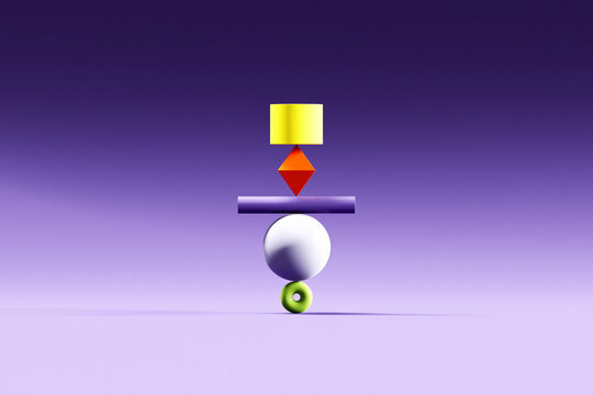 Colored Geometric Shapes Balance Concept Background