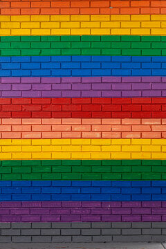 Rainbow brick building