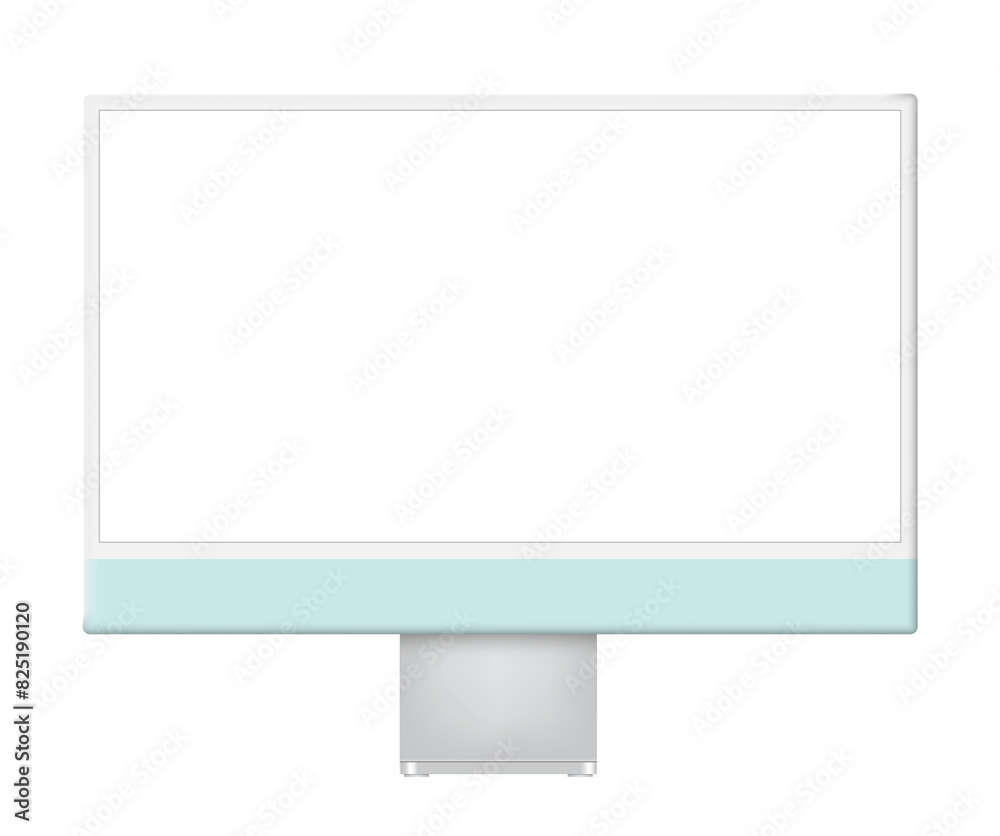 Poster Realistic computer monitor isolated on transparent background. 
