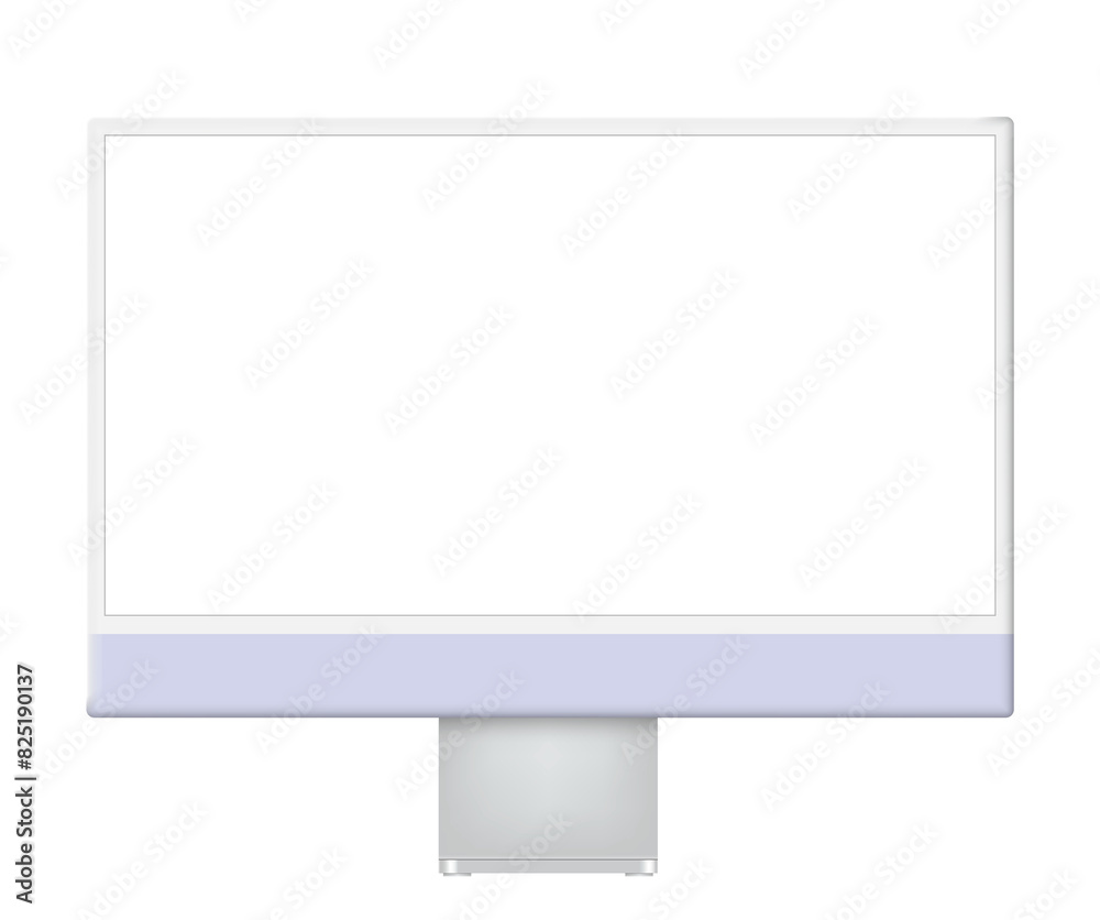Poster Realistic computer monitor isolated on transparent background. 
