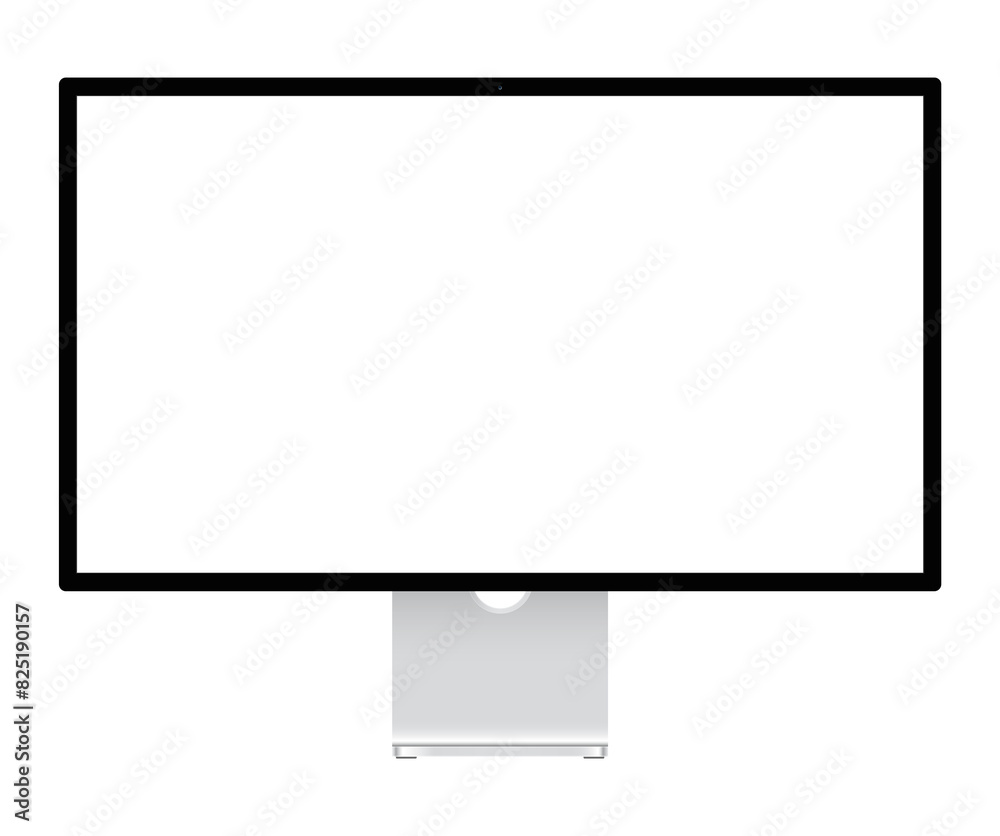 Poster Realistic computer monitor isolated on transparent background. 