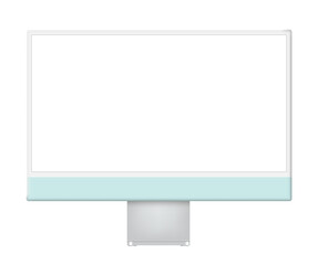 Realistic computer monitor isolated on transparent background. 