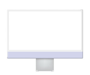 Realistic computer monitor isolated on transparent background. 
